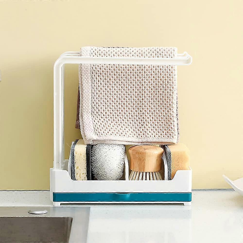 Sponge Holder Sink Caddy Organizer Multifunctional Kitchen Durable Adhesive Sink Tray