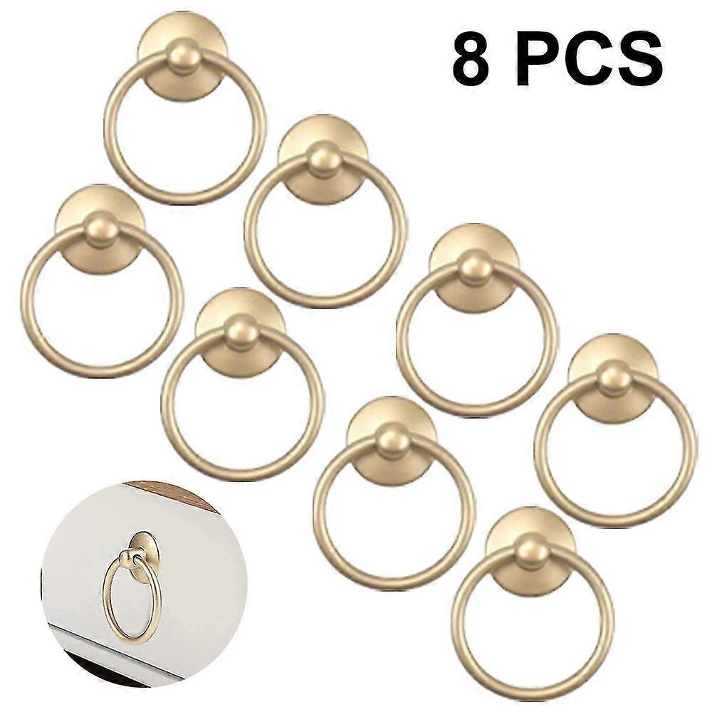 8pcs Vintage Cabinet Ring Knobs Round Antique Drawer Pulls Handle