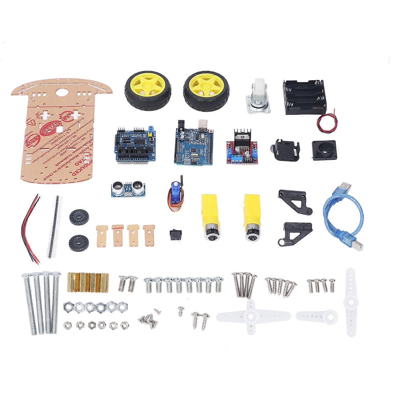 Smart Robot Car Chassis Kit DIY Programmable Development Board 2WD Ultrasonic with Motor MCU