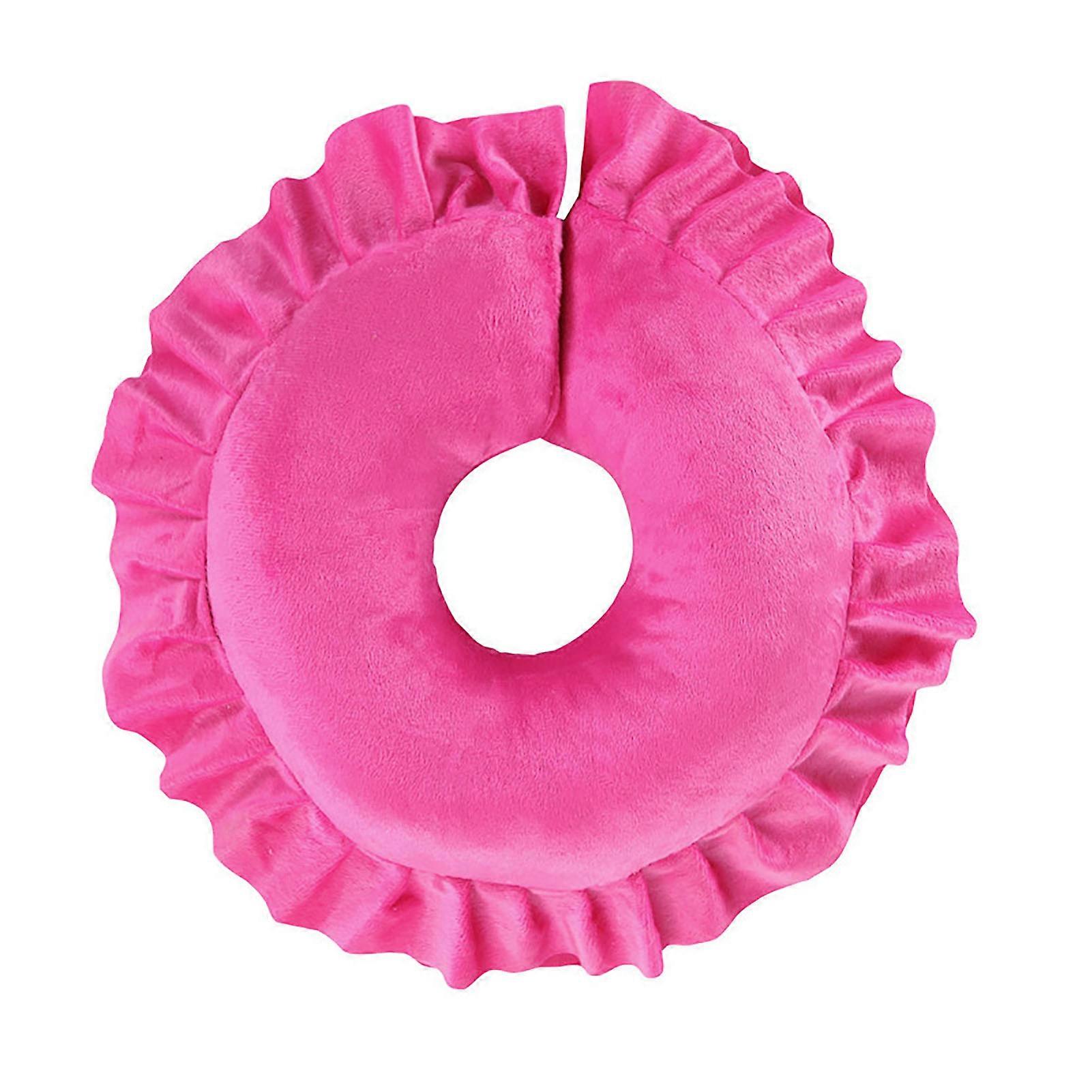 U Shape Face Neck Pillow Spine Protection U Shaped Neck Support Cushion for Adults Beauty Salon Rose Red