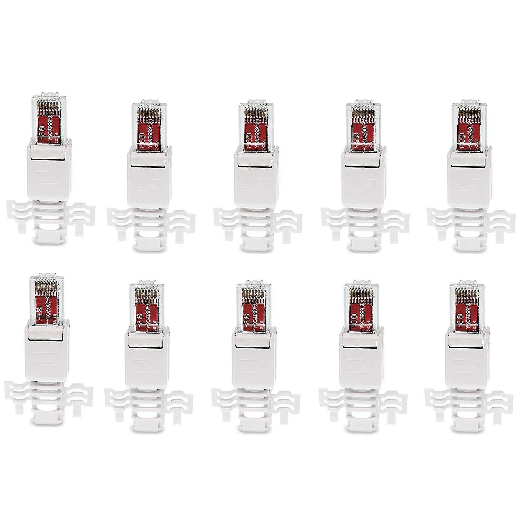 10 Network Plug Verktøyfri Rj45 Cat6 Lan Utp kabelplugg uten verktøy Cat5 Cat7 installasjonskabel C xi