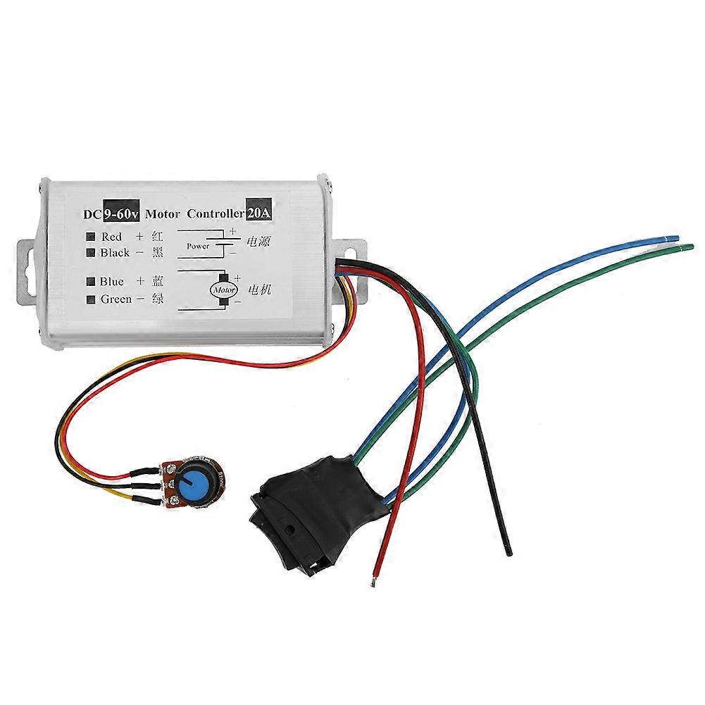 PWM-DC-Motor-Controller Stufenloses Motor-Geschwindigkeitsregelungsmodul DC9 ~ 60V 20A Vorwärts-Rückwärts-Drehung