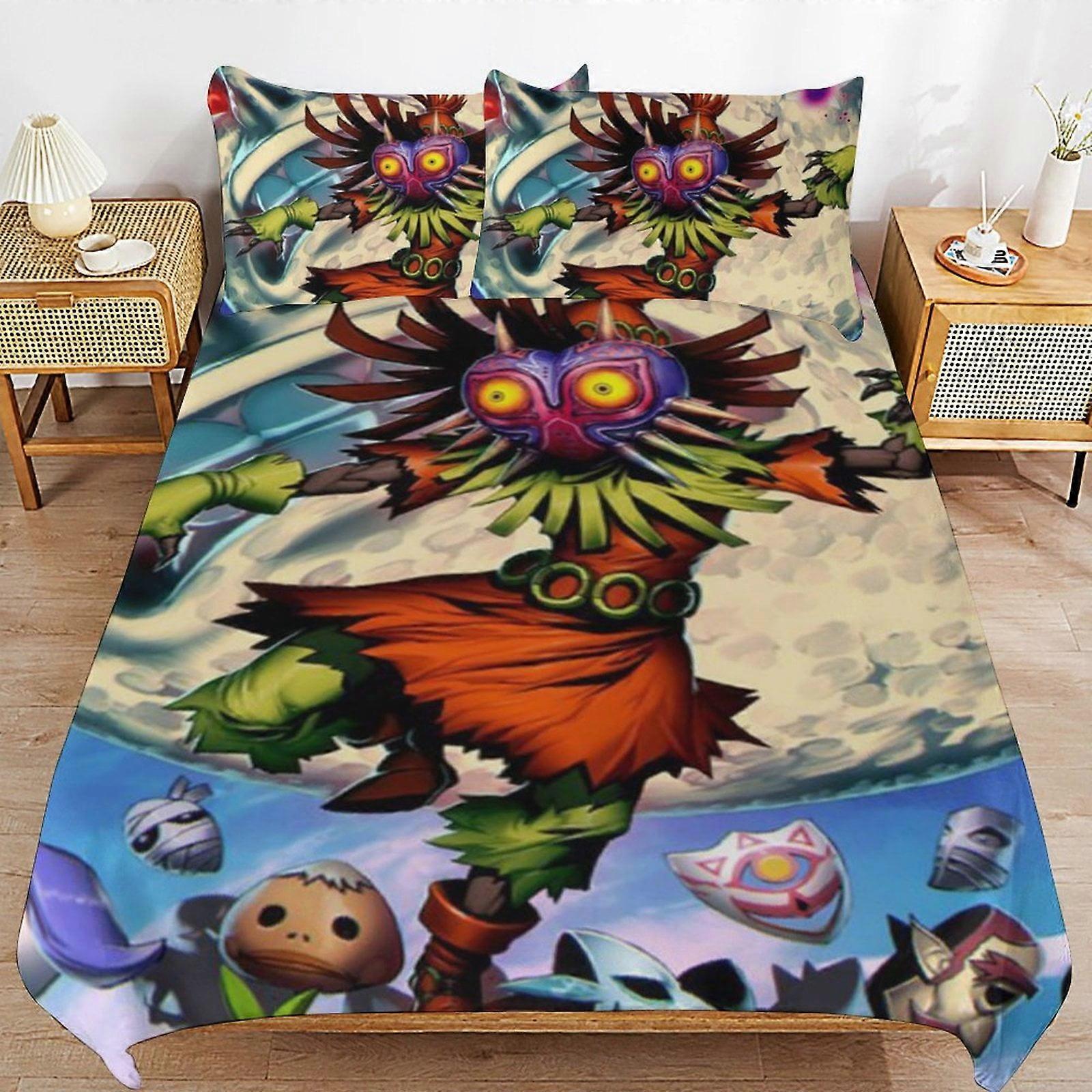 Bedding set GD214 The Legend of Zelda Comforter Set 3 Pieces Quilt Cover Set Soft Bedding Sets for All Seasons (1 Comforter  2 Pillowcases) HZ214