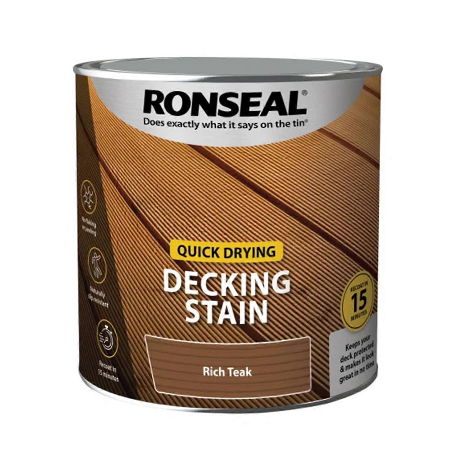 Quick Drying Decking Stain Rich Teak 2.5 litre