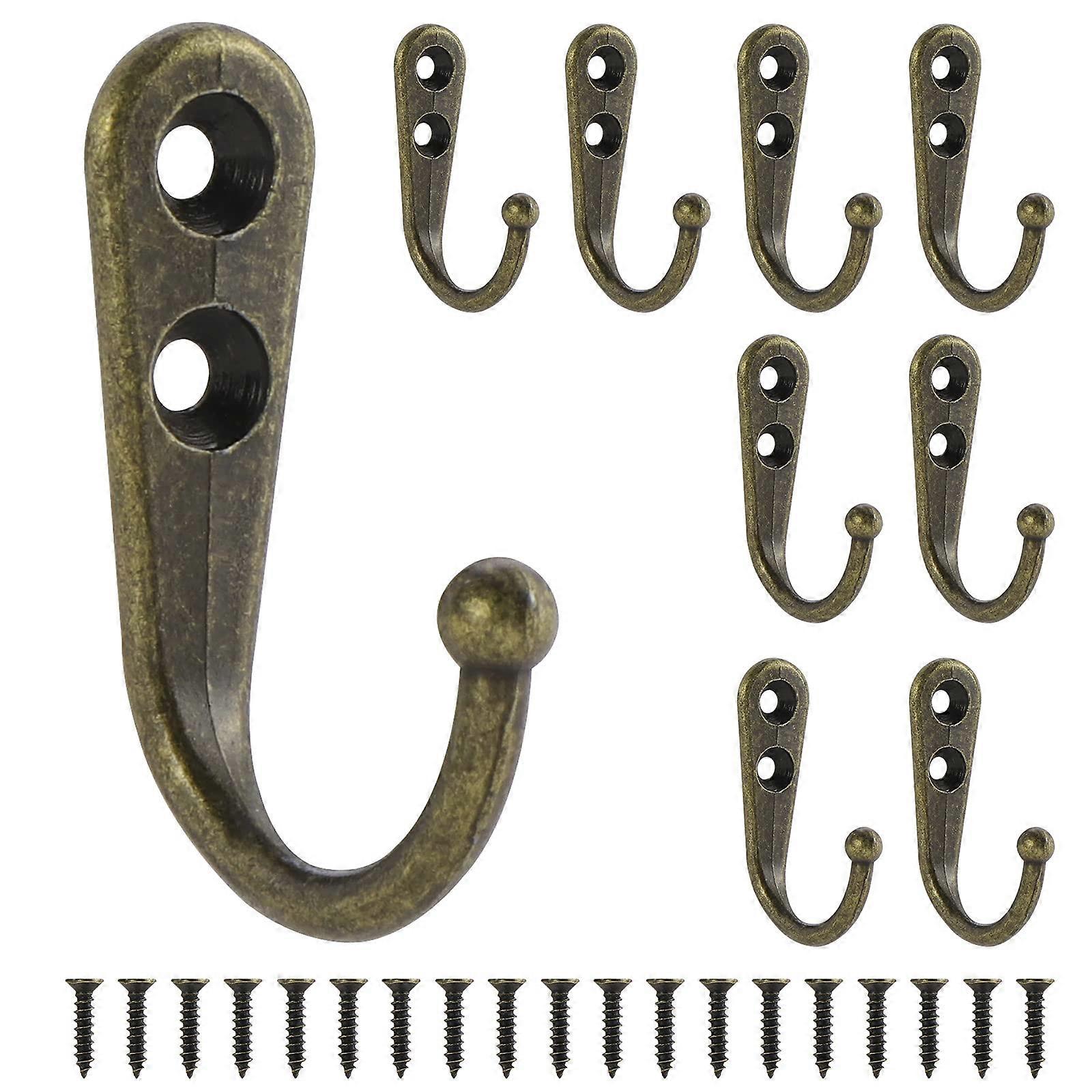XHX 40 Pack Rustic Wall Hooks with Screws (Bronze)