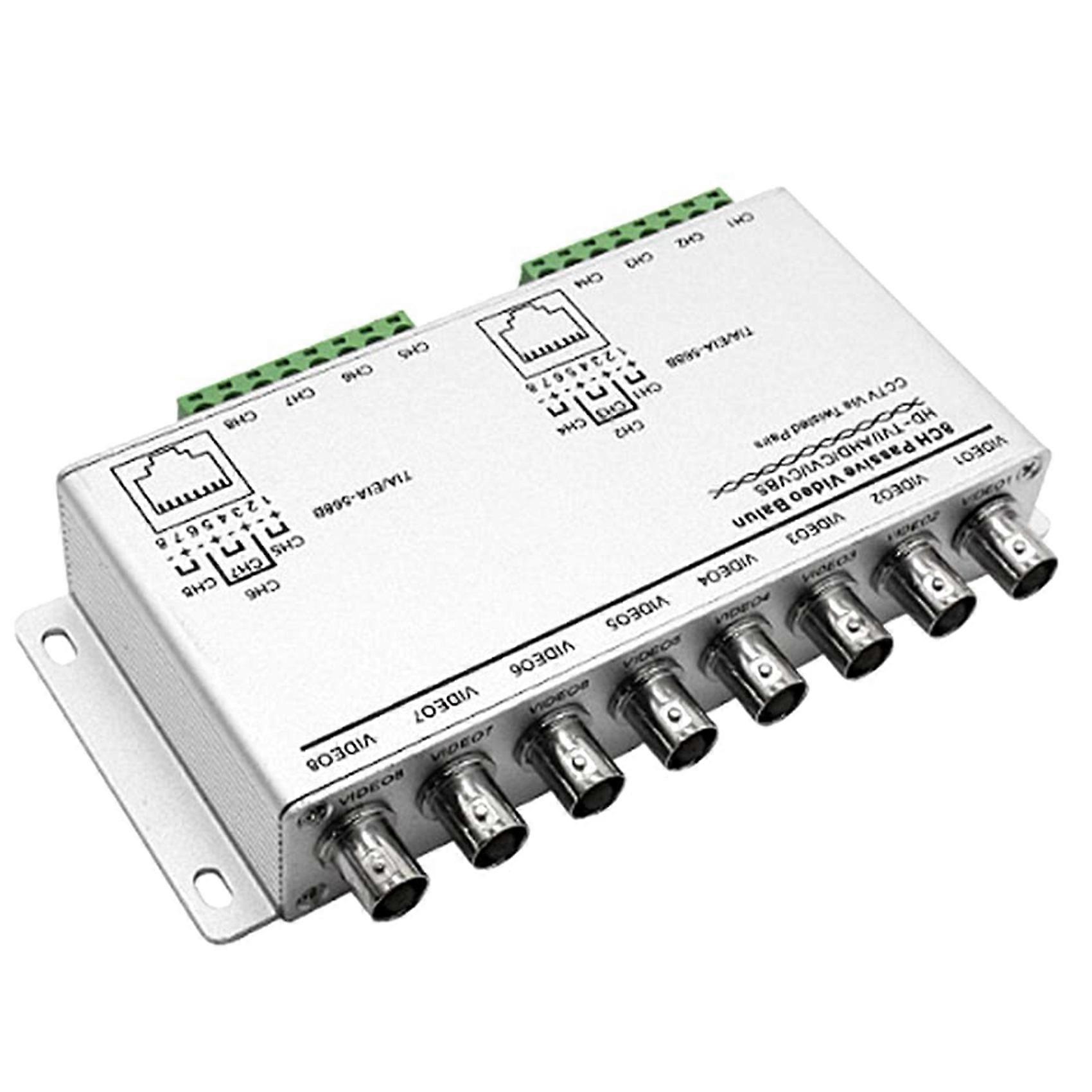 8-CH UTP 720P/1080P HD Passive Video Balun Transceiver,BNC to Cat5/5E/6 RJ45(T568B)UTP Cable Conver