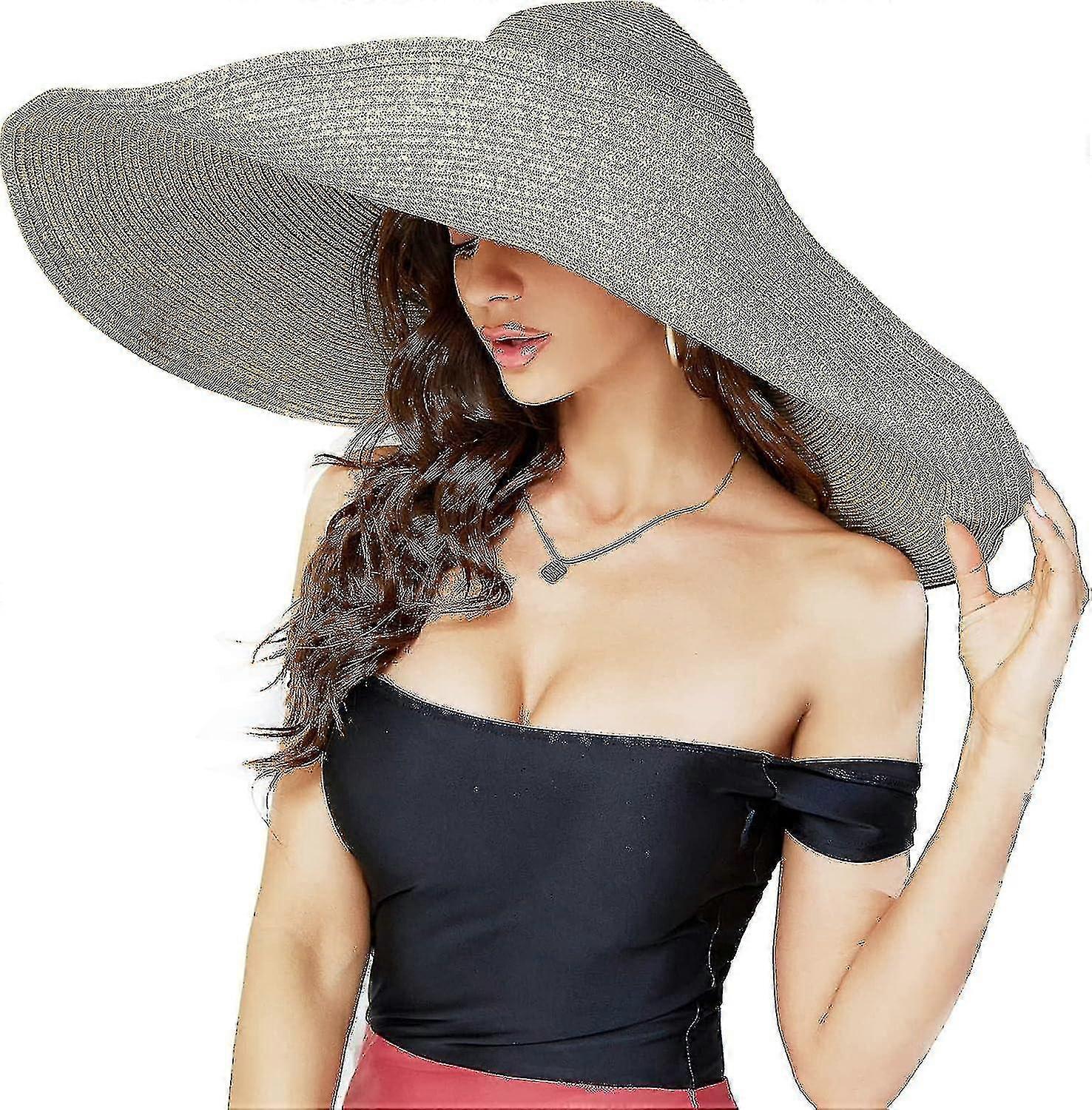 Oversized Beach Straw Hat Large Wide Brim Sun Hat