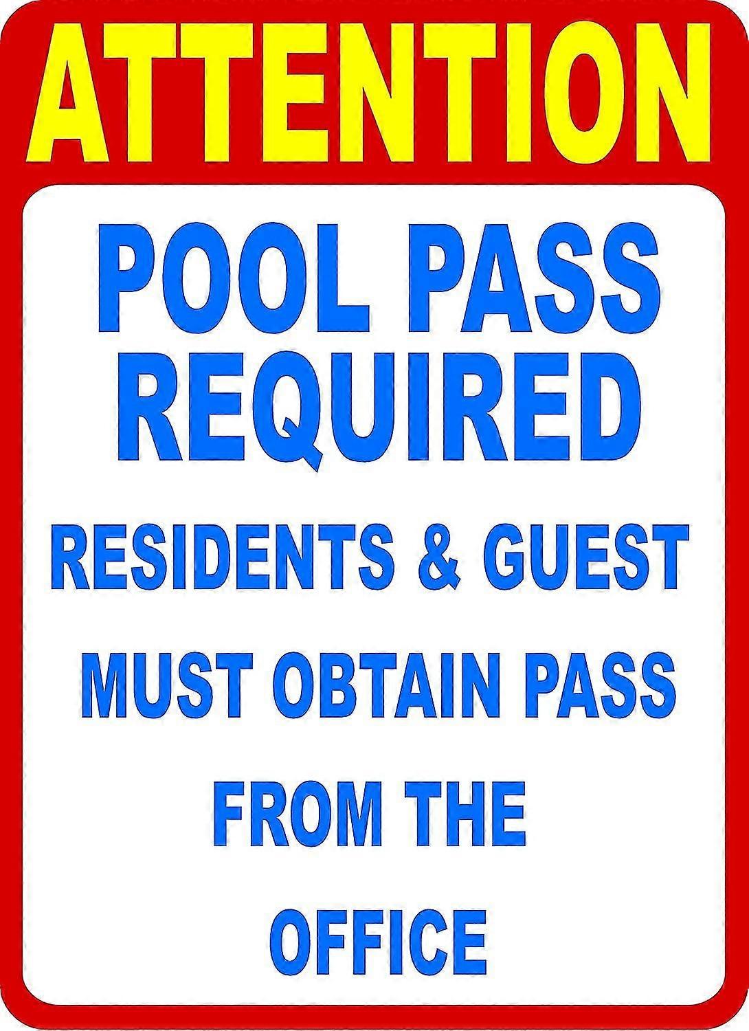 Atenção Passe de Piscina Obrigatório. 8x12 polegadas OU 12x16 polegadas de metal. Modo 2343