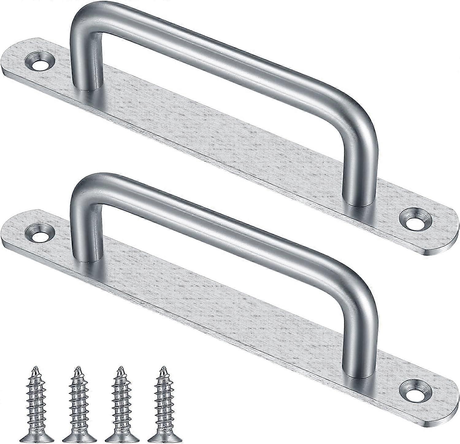 2pcs sliding barn door handle, sliding door handle pull with stainless steel plate for barn door cabinet