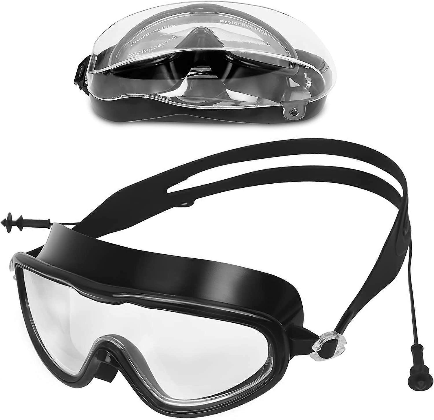 Wide-angle, transparent, anti-fog and waterproof swimming goggles with adjustable UV protection - for men and women