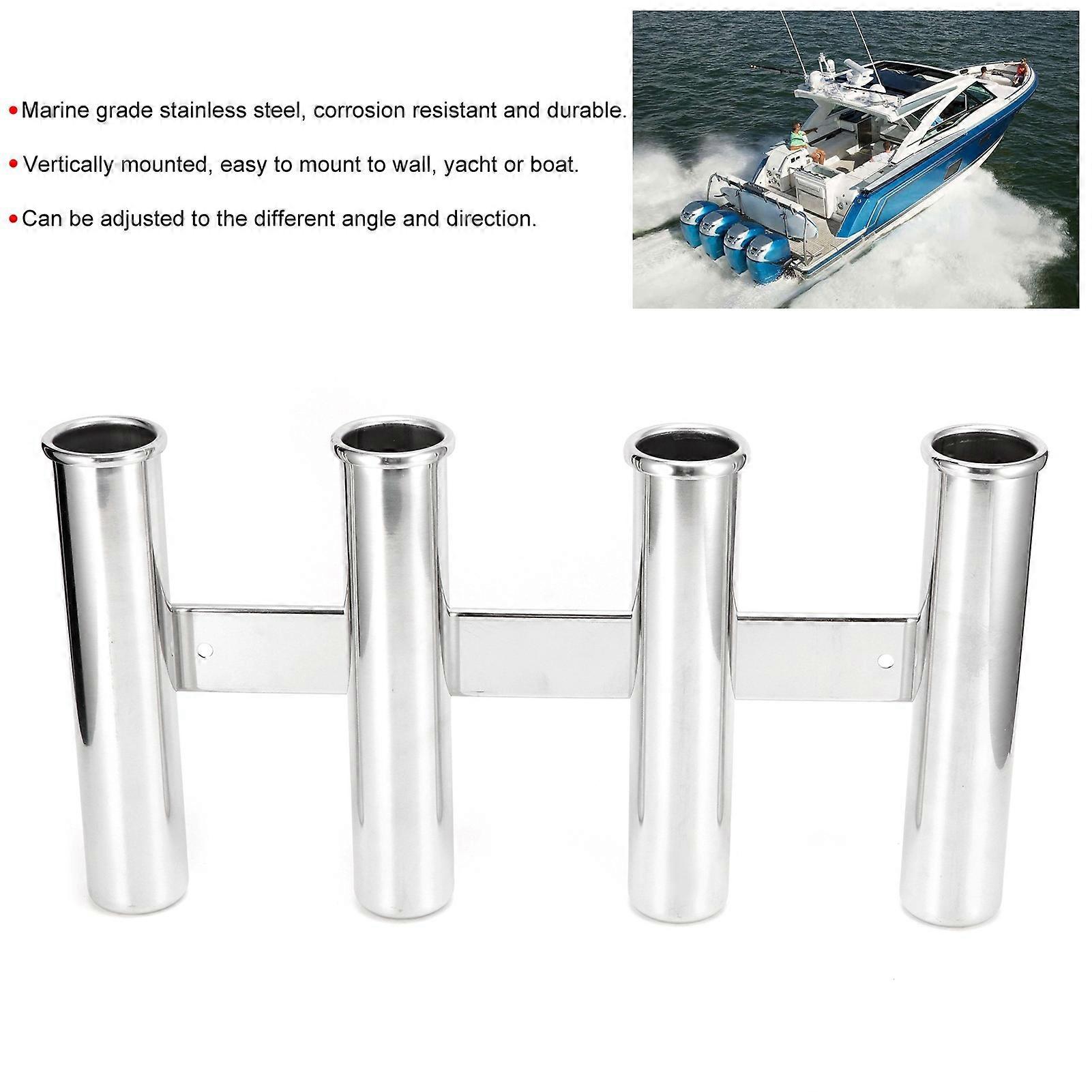 Fishing Rod Holder 4 Tube Racks Vertically Mounted Stainless Steel ...