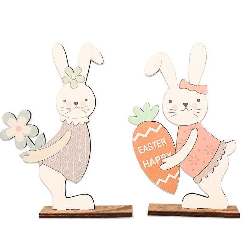 nice Easter decoration made of wood Easter bunny rabbit in a set of 2
