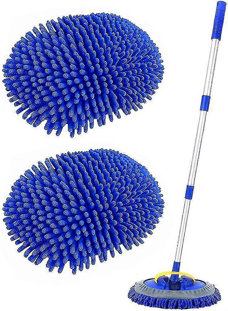2 In 1 Car Wash Brush Mop Mitt Kit, Car Cleaning Kit Brush Duster, 45" Aluminum