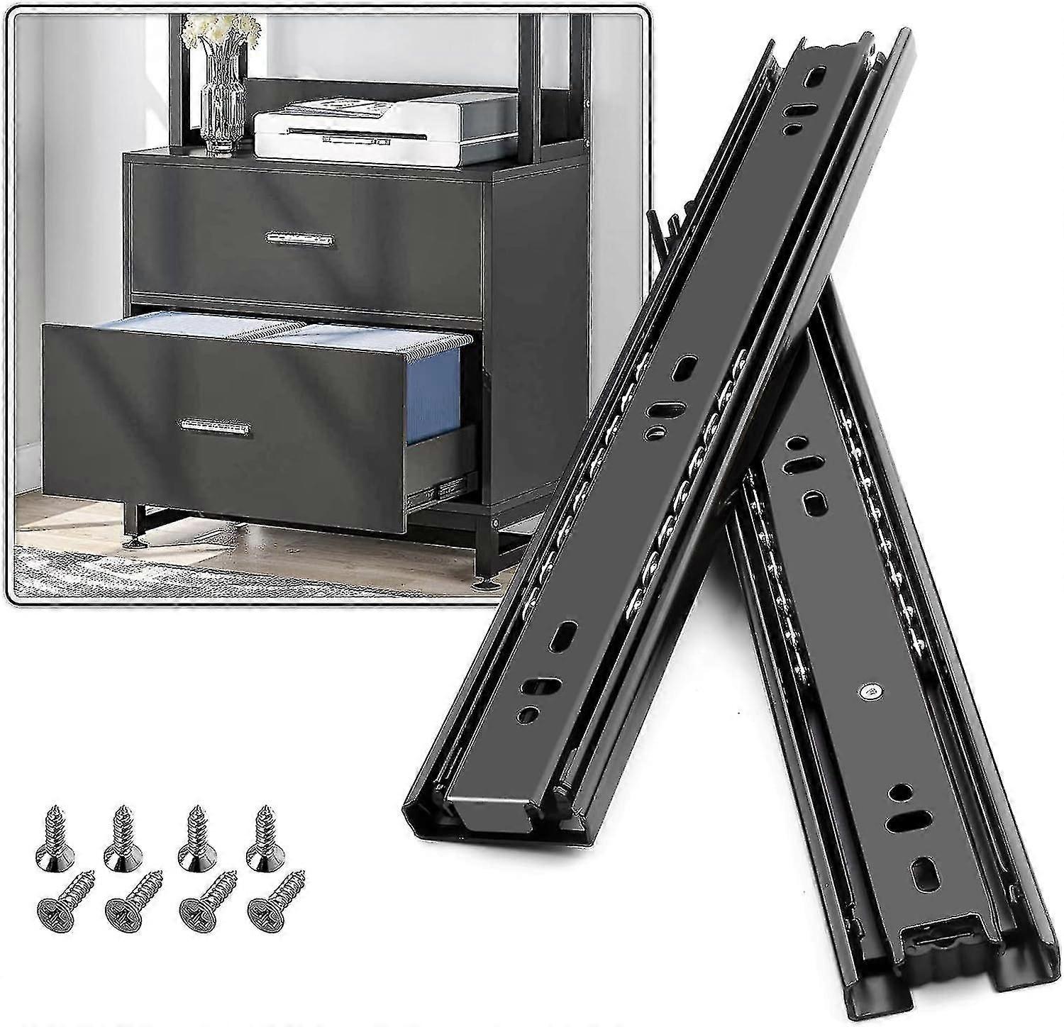 Drawer Slide With Shock Absorber Drawer Slide 45kg Load Capacity With Ball Bearing 250mm Full Extension, Side Mount 1 Pair