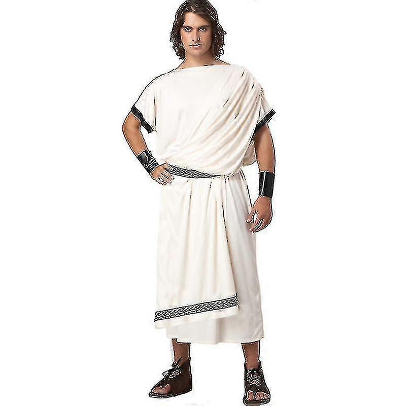 EAWIN Toga-Kostüm-Set Für Herren | Römische Tunika Mit Gürtel & Lorbeerkranz | Einheitsgröße Bis 150cm Brust