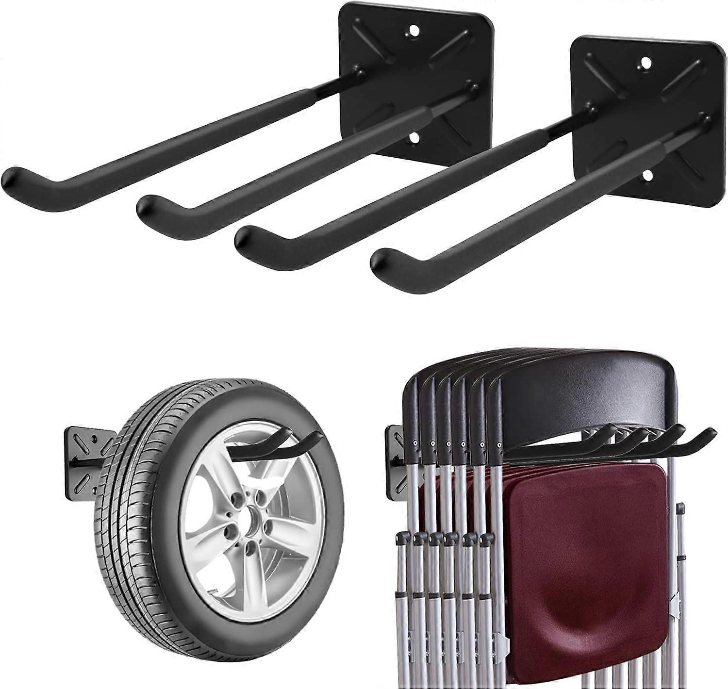 Garage Hooks, Wall Mounted Coat Rack, Shed Organizer, Heavy Duty Tool Organizer, Garage Storage Utility Hooks for (2 Pack)