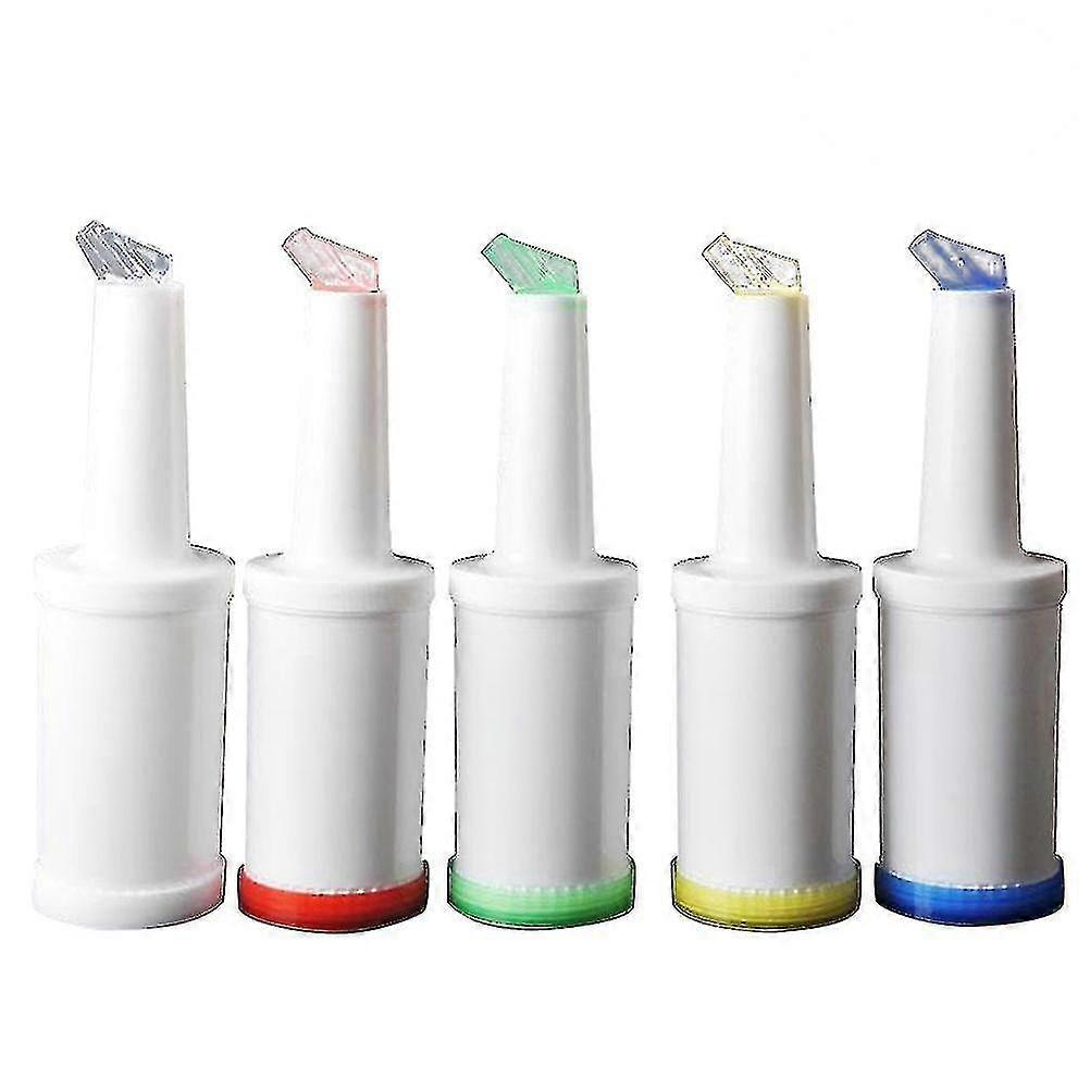 6個のプラスチックゴーコンテナバーテンダーアクセサリージュースバー注ぐボトルバージャグリキュールディスペンサーボトルフルーツ注ぐボトル