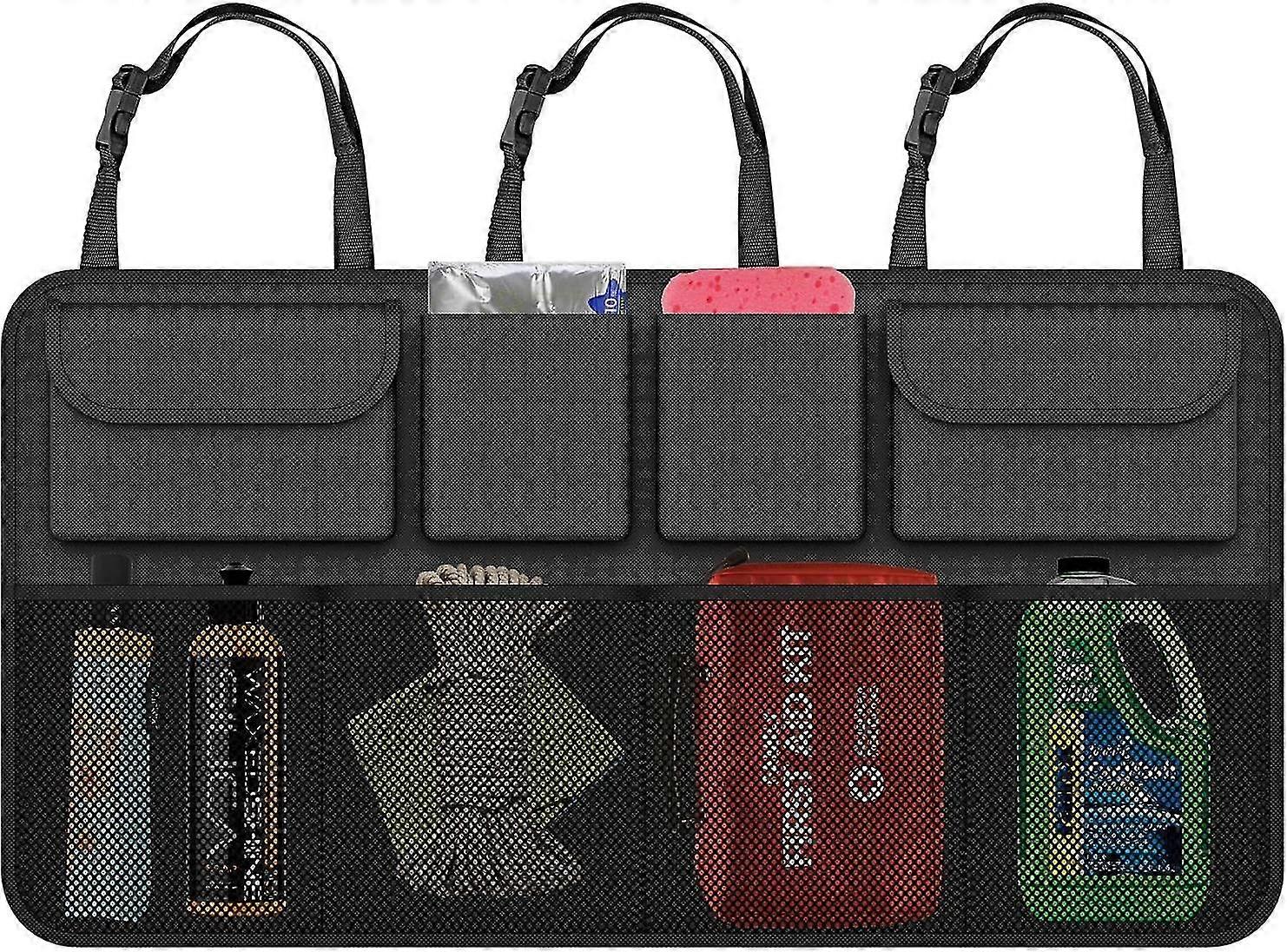 Car Boot Tidy Storage Bag Organiser Multi-pocket Hanging Bag Back Seat Declutter Pouch Car Accessories Storage Solution Foldable Cargo Trunk For Vehic