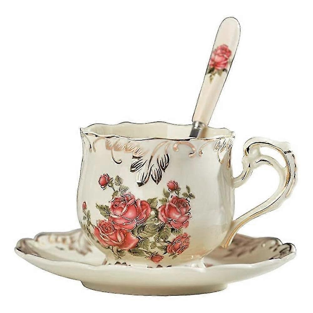 Cup and saucer set, 200ml cup and saucer coffee shop beverage utensils (cup, saucer and spoon).