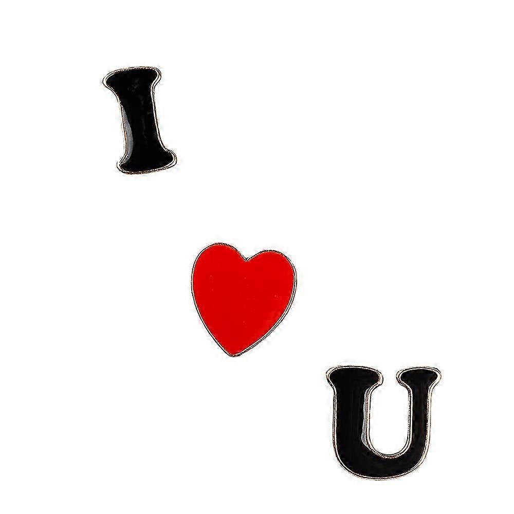 Fashion I Luv U Pattern Shirt Brooch Badge