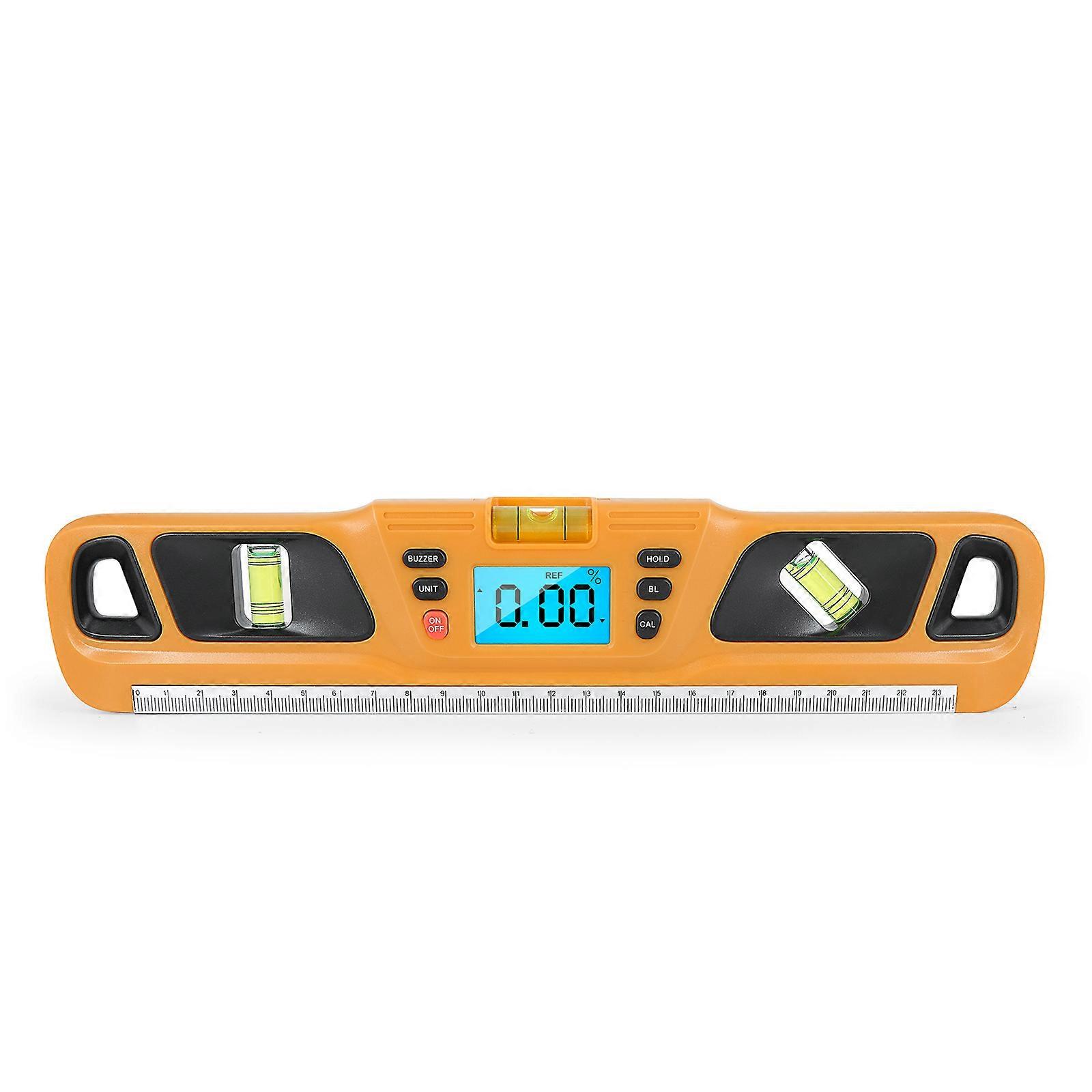Digital Protractor LCD Display Stainless Steel Magnetic Level Multifunctional Angle Gauge Support Absolute and Relative Angle Measurement with Data Ho