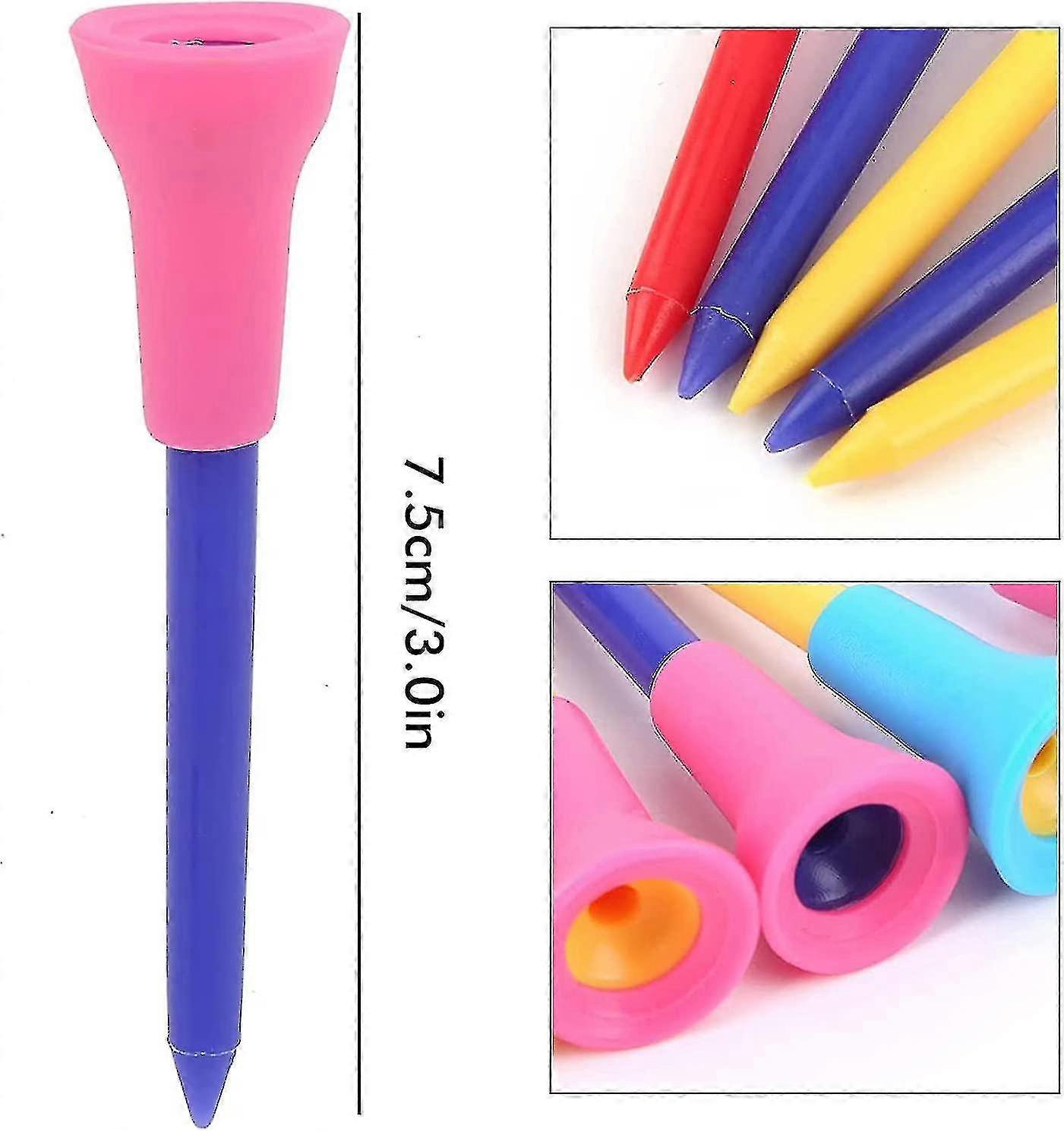 New Plastic Rubber Tipped Top Golf Tees 50 Pcs 2-34 In Multi Color With Soft Cushion Unbreakable Rub