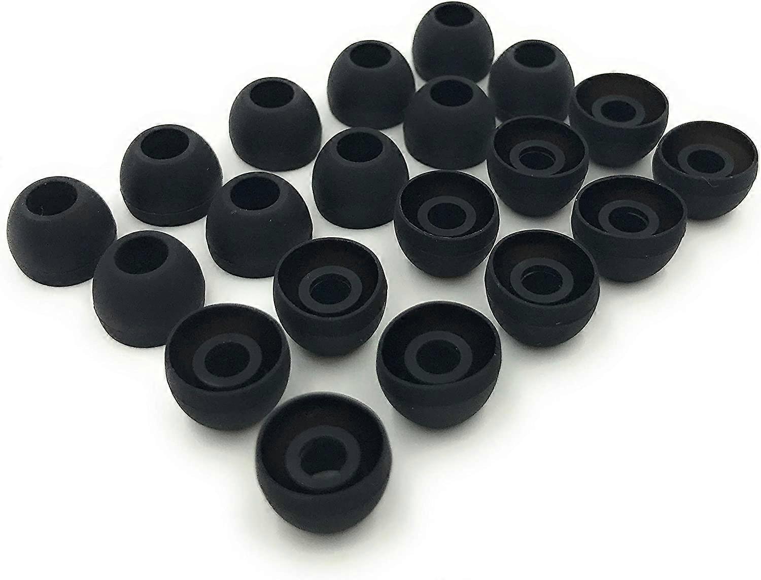 10 Pairs Medium Silicone Replacement Earbud Ear Buds Tips  Black