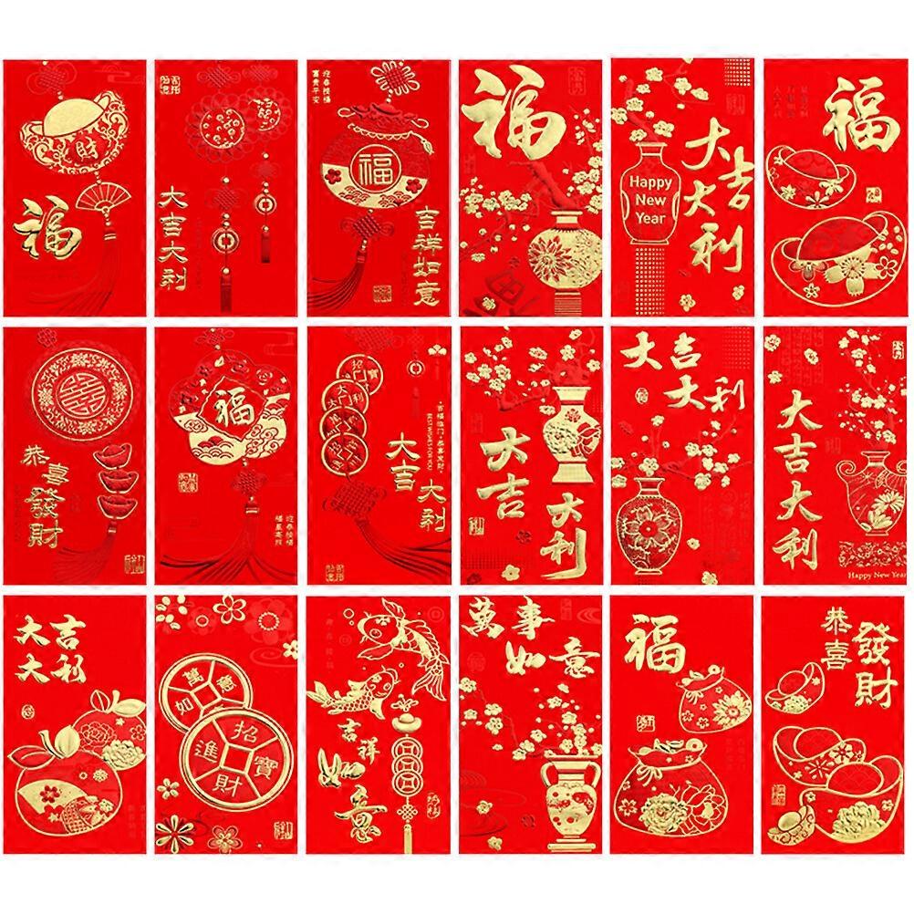 36pcs Creative Chinese style Red Envelopes Exquisite Paper Money Pouches Random Color