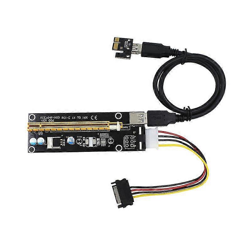 1pc Pci-e Riser Card Pci Express 1x To 16x Extender Adapter Usb 3.0 Cable Sata To 4pin Power For Graphics Card Extension Adapter