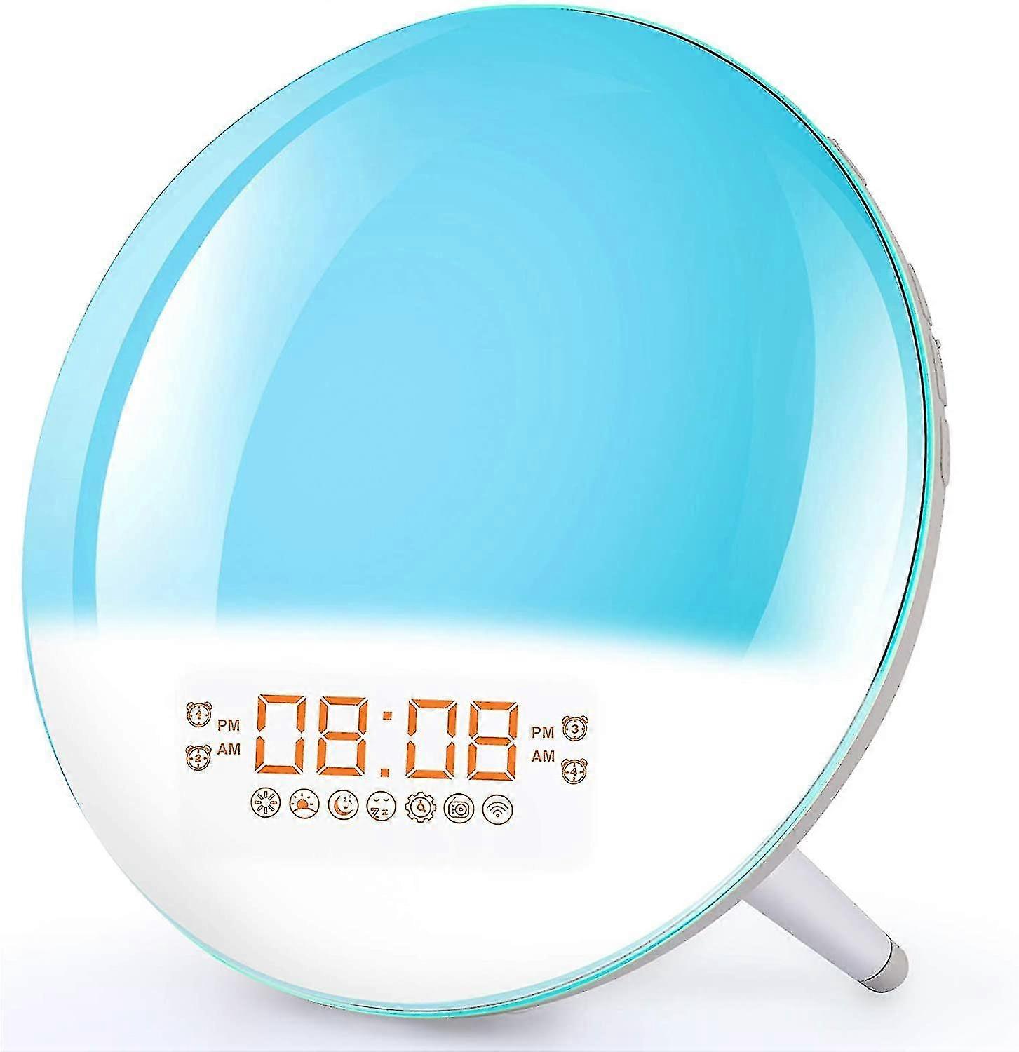 Sveglia intelligente con sveglia - Sveglia all'alba La luce notturna sul comodino supporta Wifi-MXBC