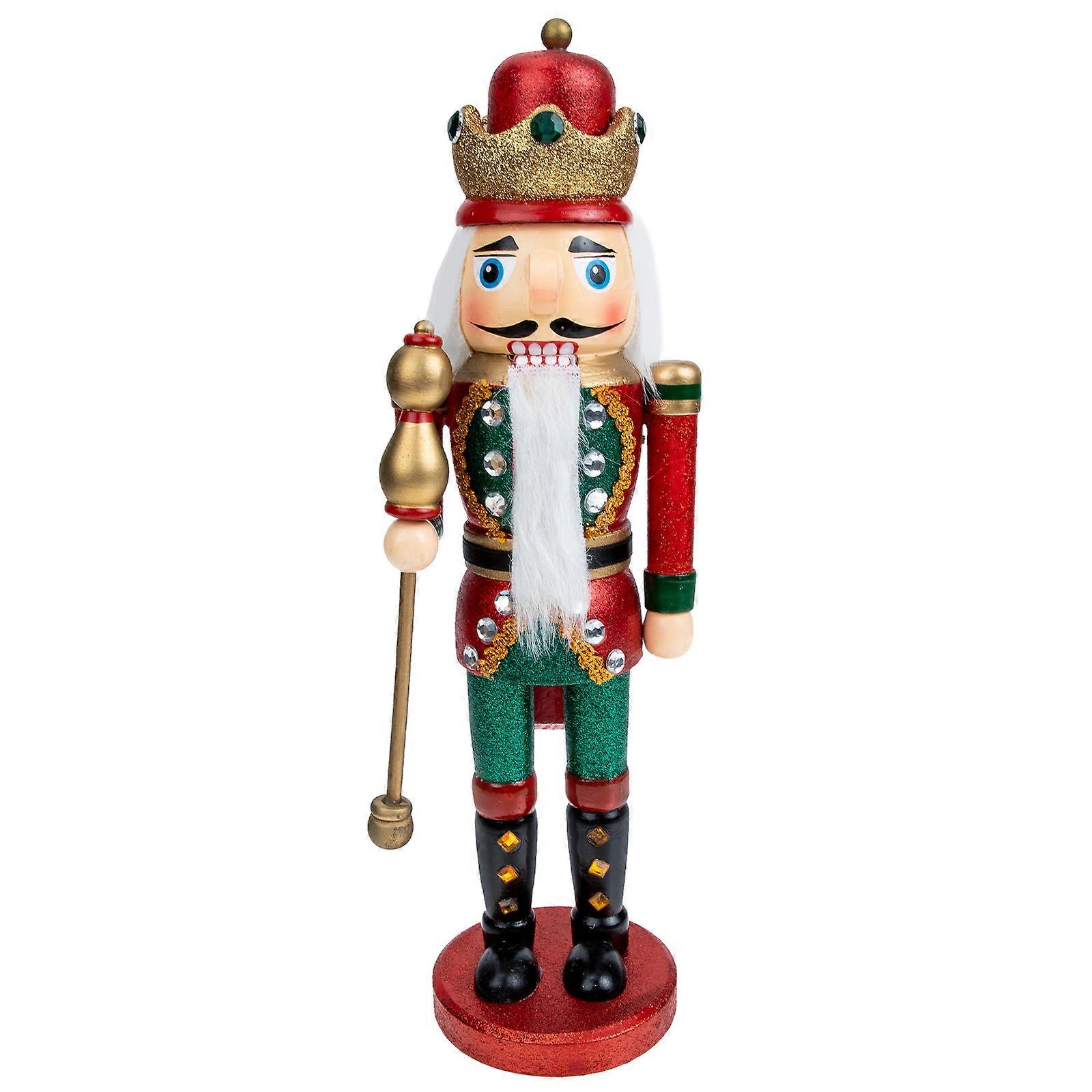 Wooden Soldier Model Nutcracker Figurine Xmas Nutcracker Adorn Desktop Nutcracker Decor