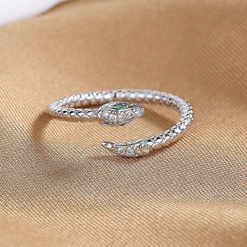 Stainless Steel Snake Ring Animal Retro Ring Stackable Personality