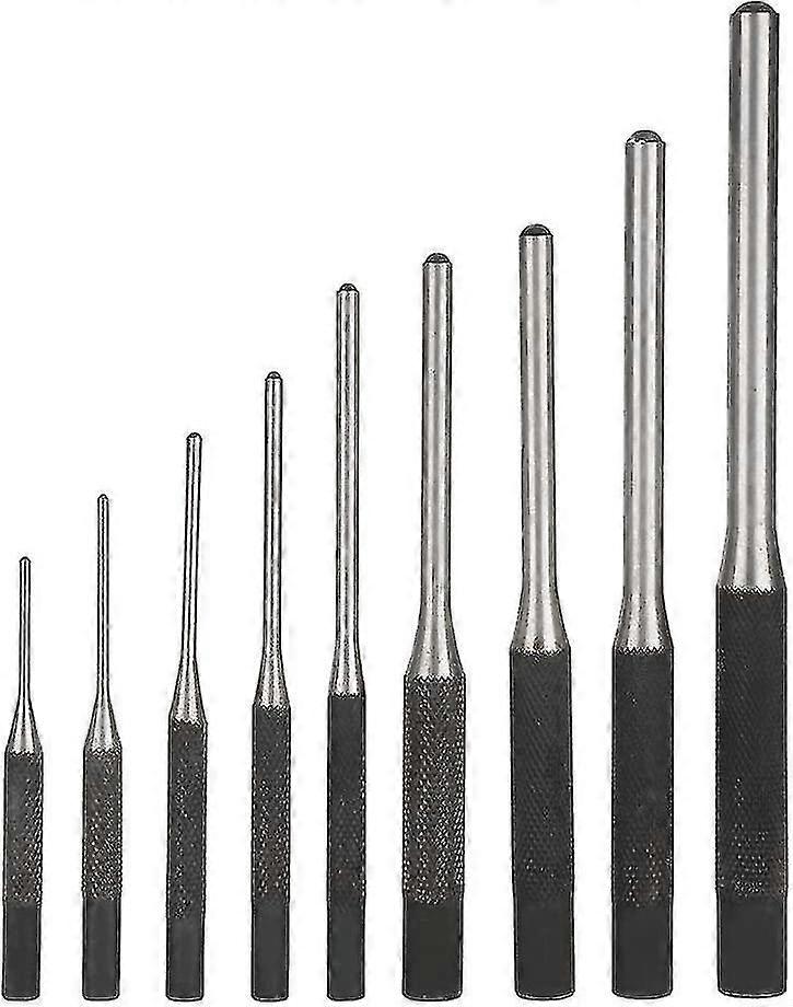 9pcs Professional Durable Steel Pin Punch Set, Mechanical Engineering Hand Tool