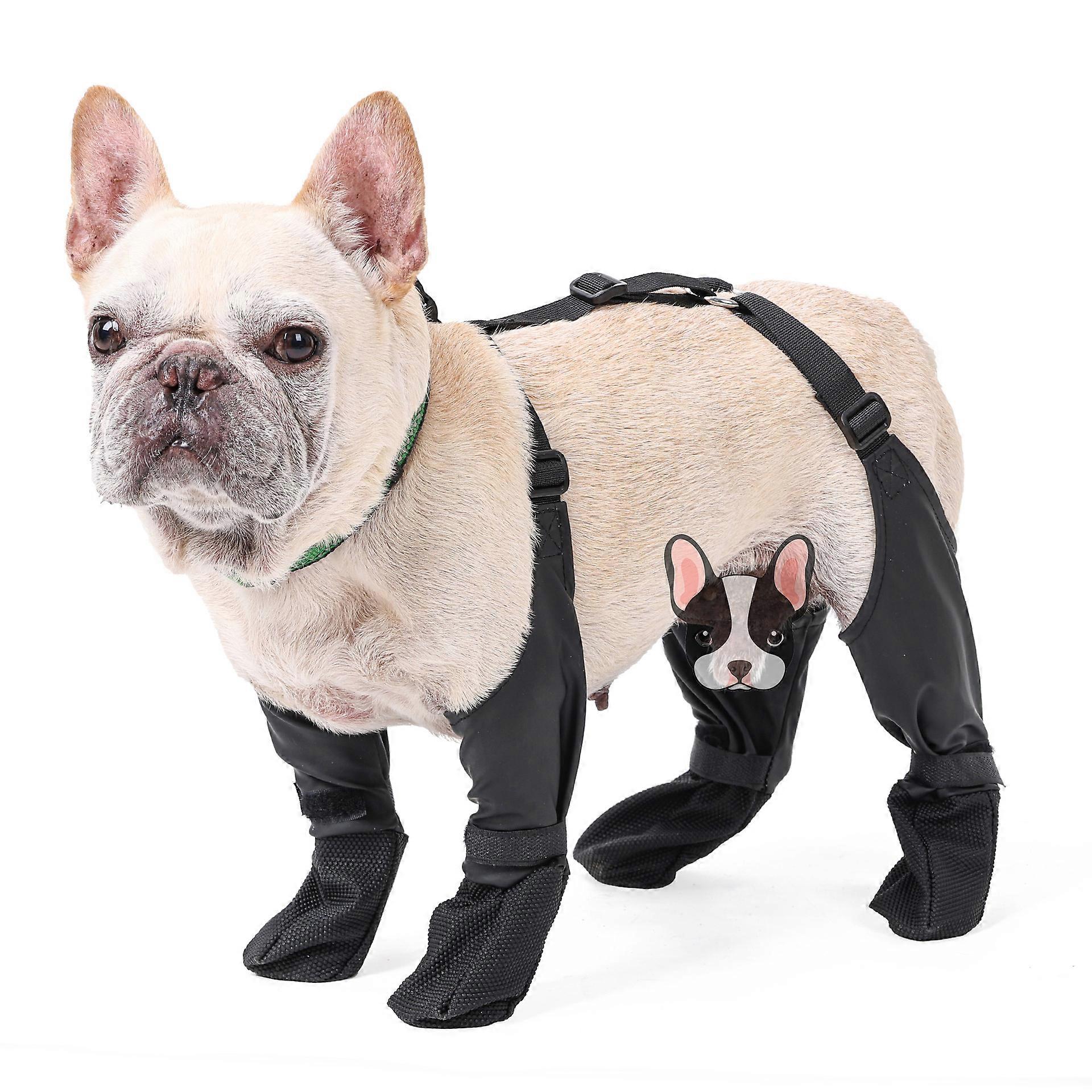 Winter Dog Boots Anti-slip, Waterproof Dog Boots With Auxiliary Strap, Dog Shoes With Rugged Rubber Sole, Anti-fall Dog Hiking Booties