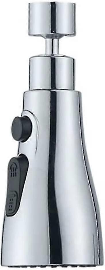 Universal Pressurized Faucet Sprayer Antisplash 360 Degree Rotating Water Tap Water Saving Faucet Nozzle Adapter (silver(5ed)