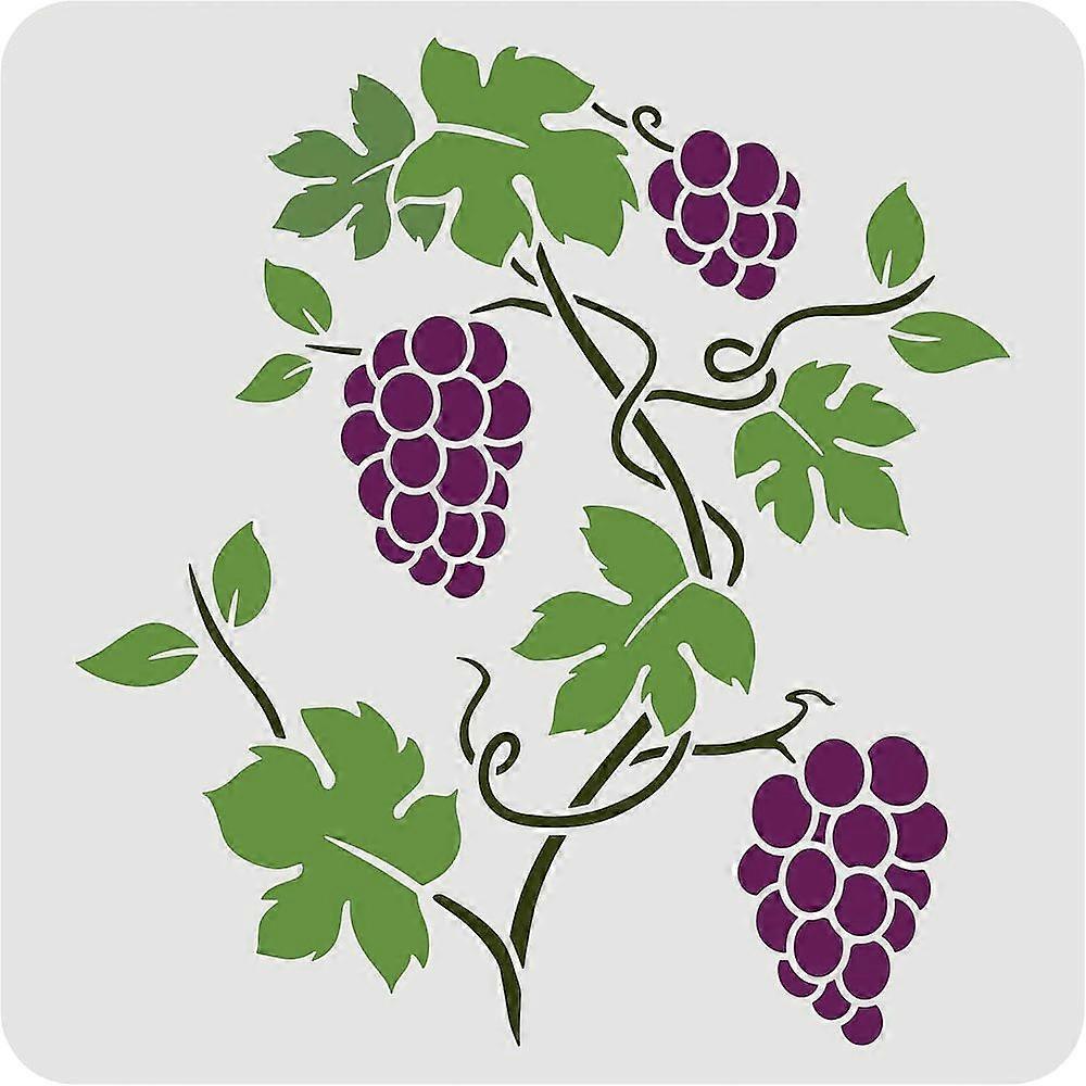 1pc Grapevine Stencil 30x30cm Small Grape Wall Stencil Template Classic Grape Vine Border Stencils Plastic Reusable Grapevine Wall Decor Stencil for P