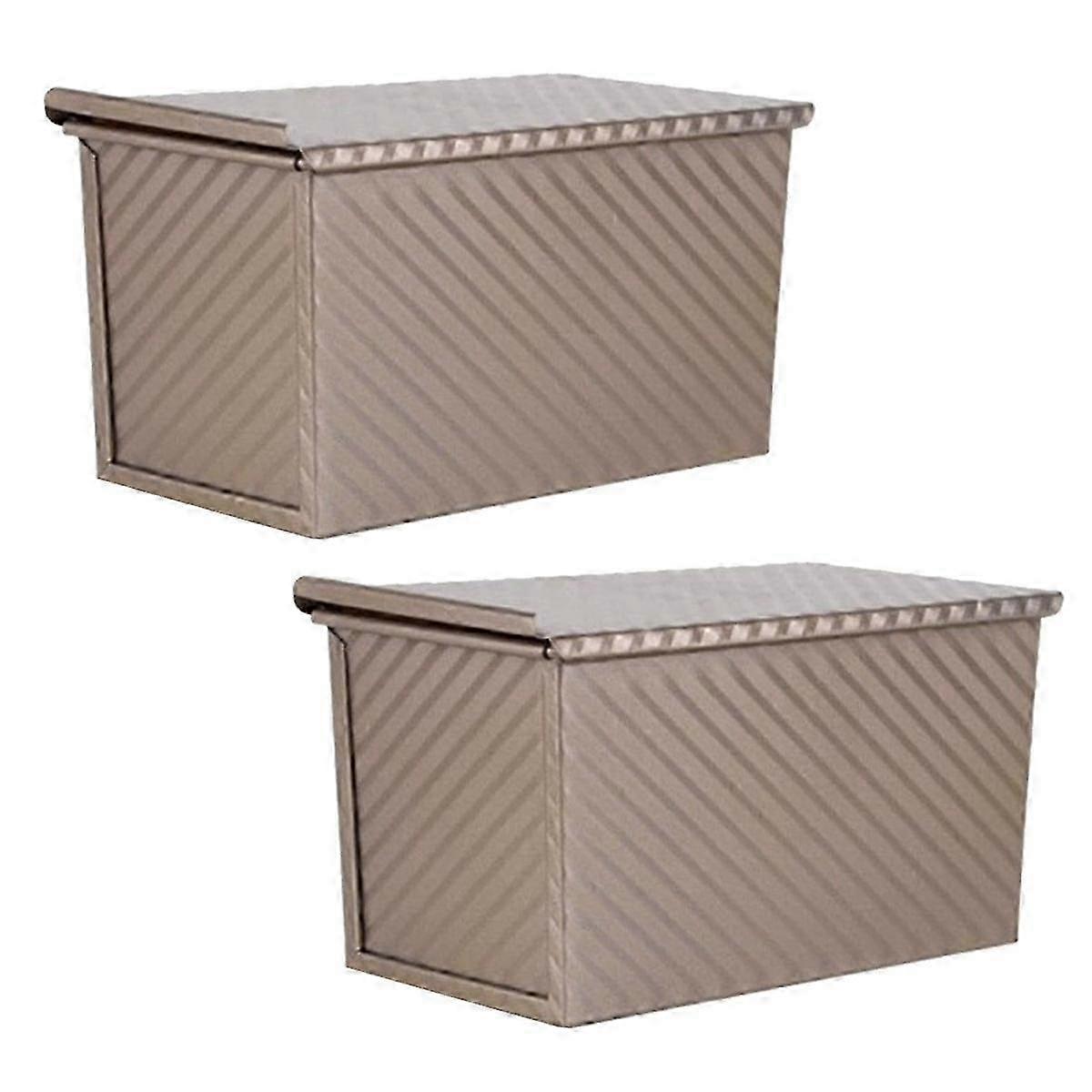 2er-Pack antihaftbeschichtete Brotform mit Deckel, Backform aus Kohlenstoffstahl für hausgemachtes Brot, Toast und Backformen