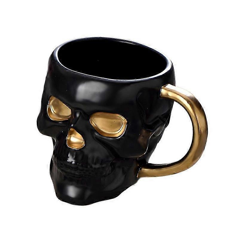 هالوين كأس الجمجمة مع مقبض غطاء السيراميك كأس مضحك المياه البيرة الحليب كأس موكا الإبداعات النمذجة القدح ، 600 مل D