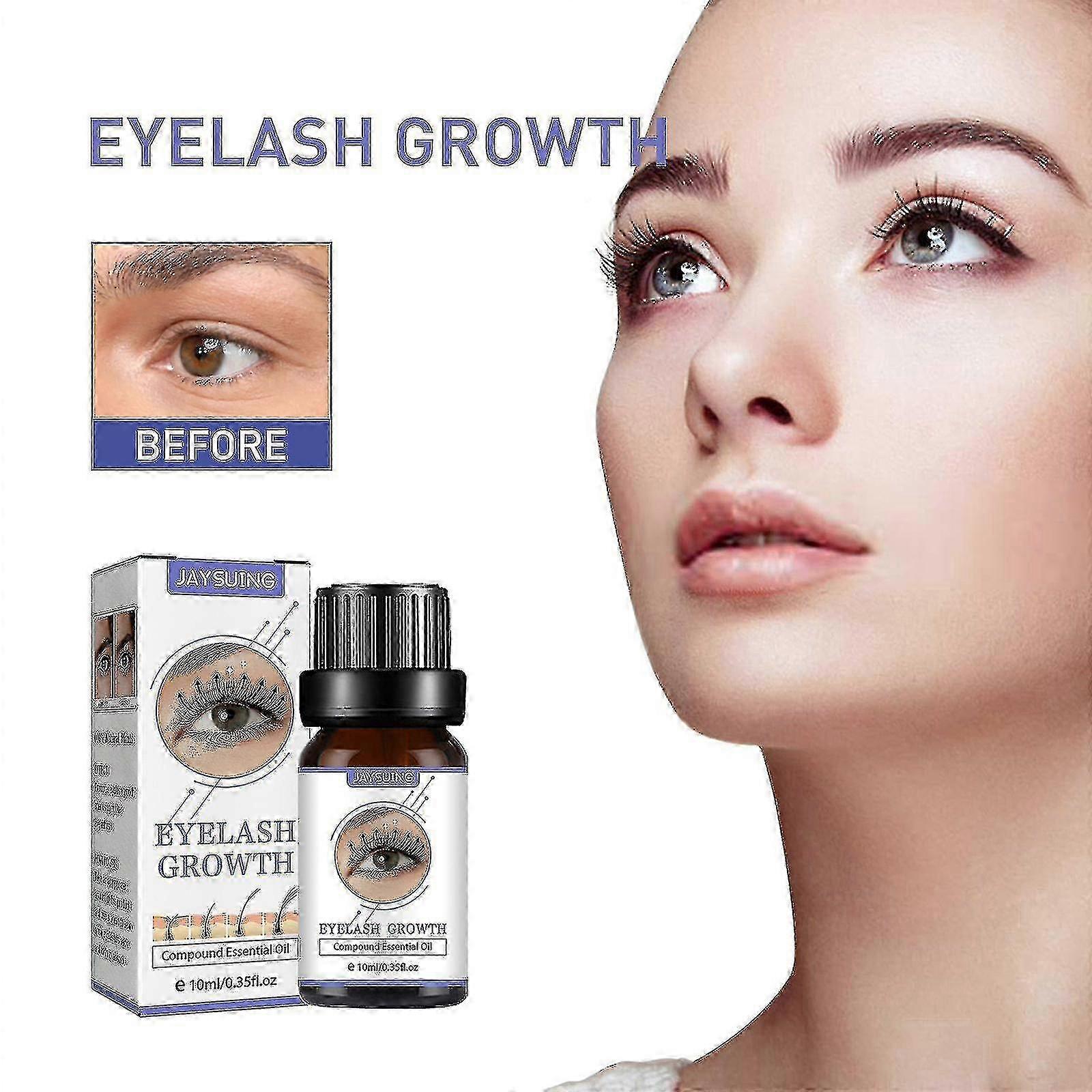 1pc Jaysuing Eyelashes Essential Oil Traceless Slender Mascara Natural Beautiful Moisturizing Black Curly Eyelashes Eyebrows | 1PC