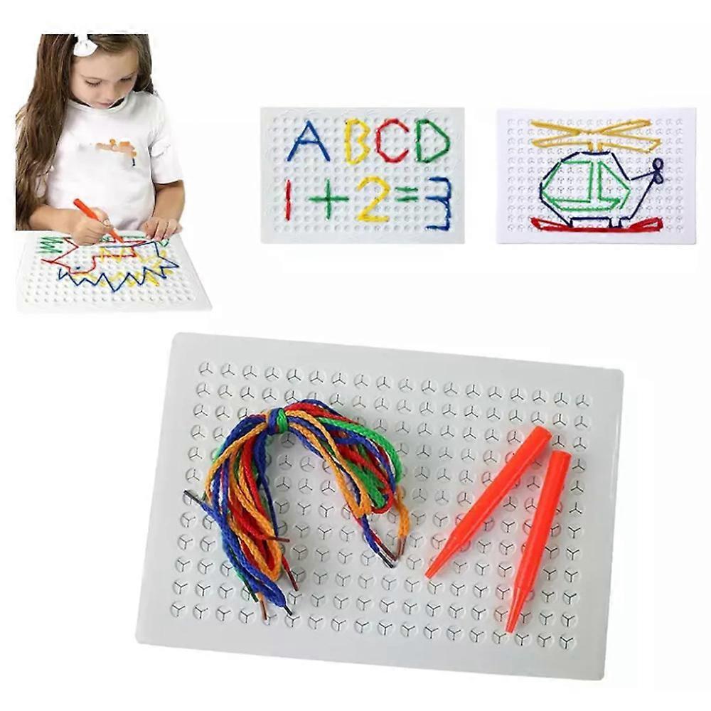 DIY Children's String Weaving Drawing Board, String Art Kit with Colored Ropes