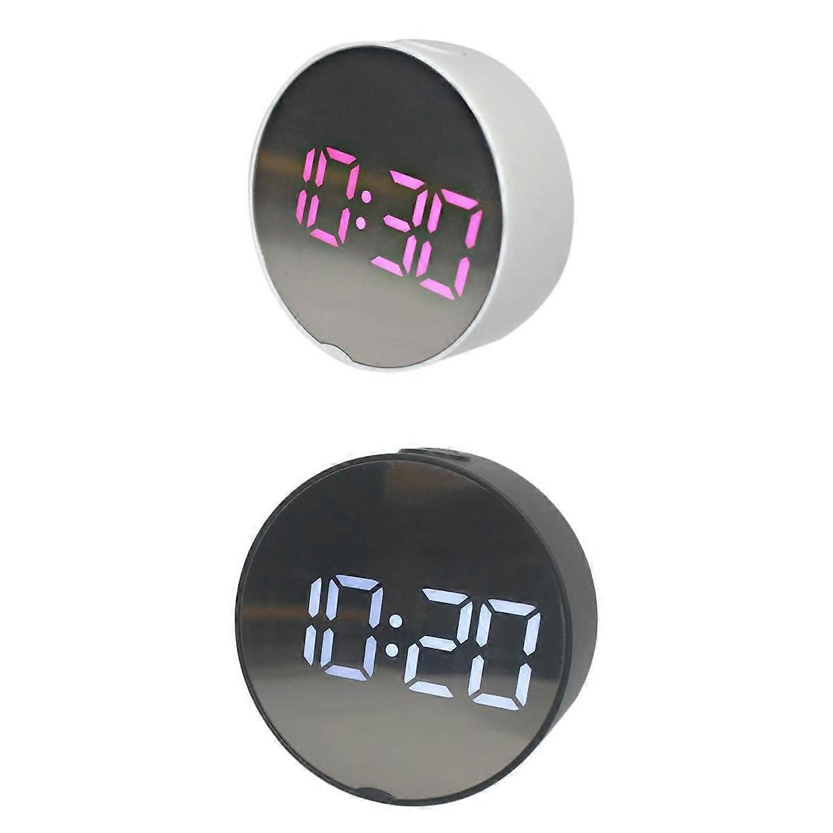 2x LED Large Screen Bedside Alarm Clock Digital Clock Black Framed