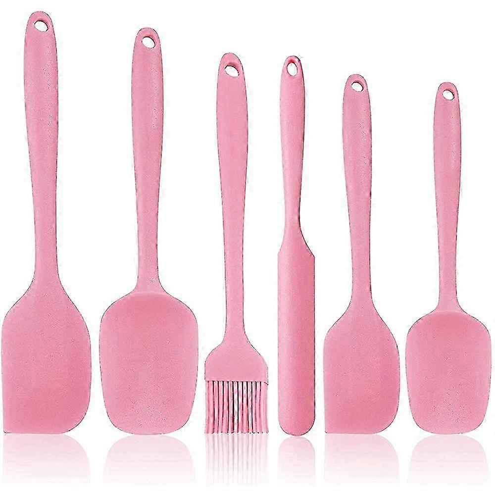 6Pcs Set Silicone Spatula Dough Scraper, Kitchen Silicone Spatula Set, Baking Silicone Scraper