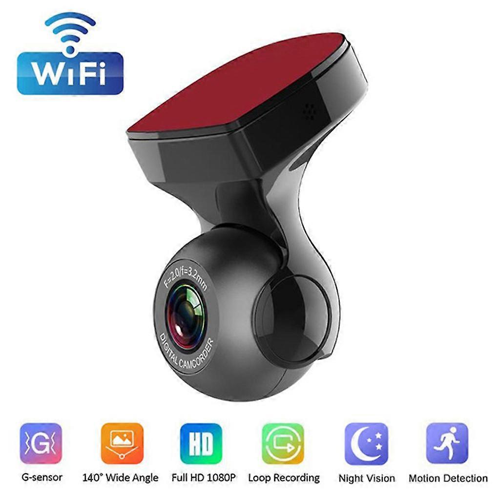 Cam WiFi Full HD 1080P Camera 140 Degree Wide Angle Car DVR Road Video Recorder Loop Recording Parking Monitor