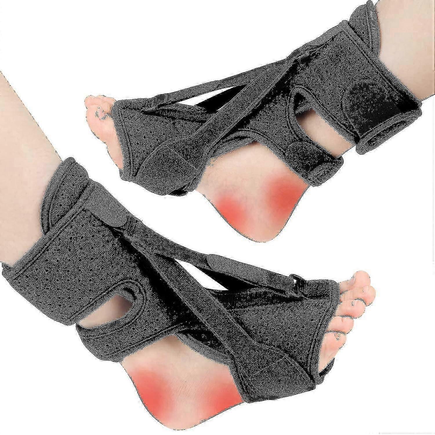 2 st plantar fasciit nattskena, justerbara remmar plantar fasciit lindring nattskena för kvinnor och män, lindringsknut för plantar fasciit lindring