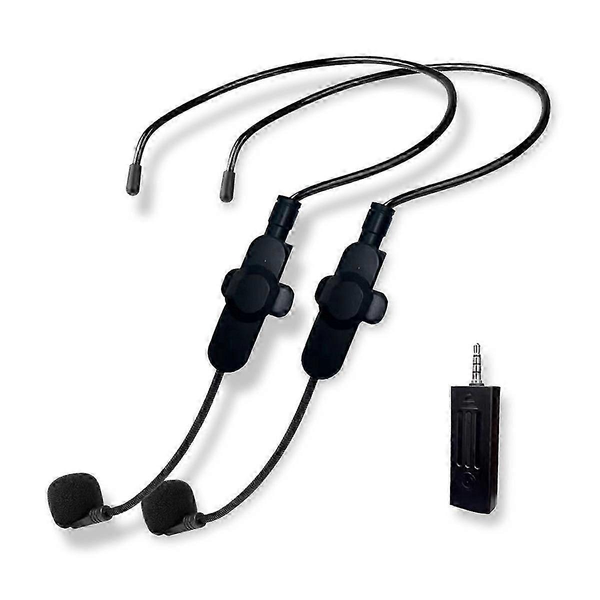 Wireless Microphone Set 2.4G Dual Wireless Headset Mini Portable Microphone Suitable suitable for Karaoke Du