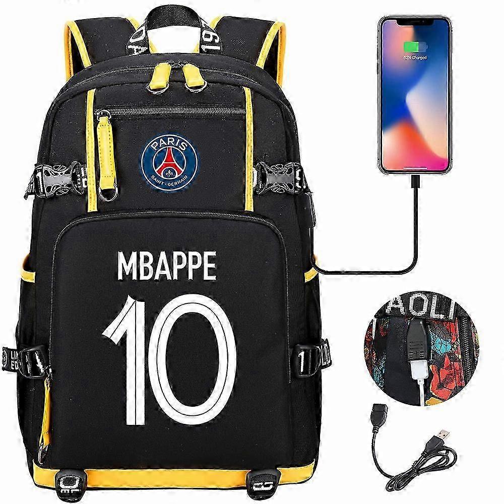 Mbappe NO.10 patterned printed backpack, student backpack, large capacity travel bag, computer bag Style 18