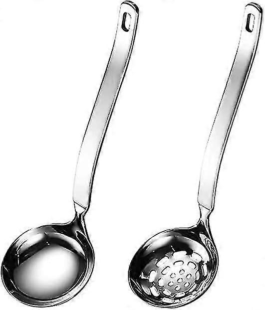 Stainless Steel Spoon And Slotted Colander Spoon 2 Piece Set