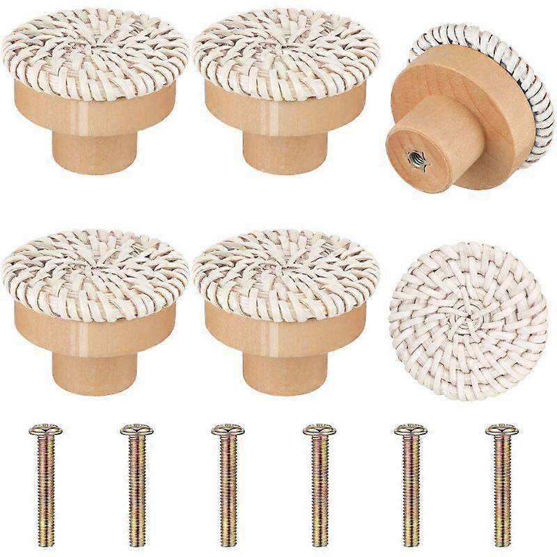 pcs Boho rattan dresser knobs round screws, matching Boho furniture knobs