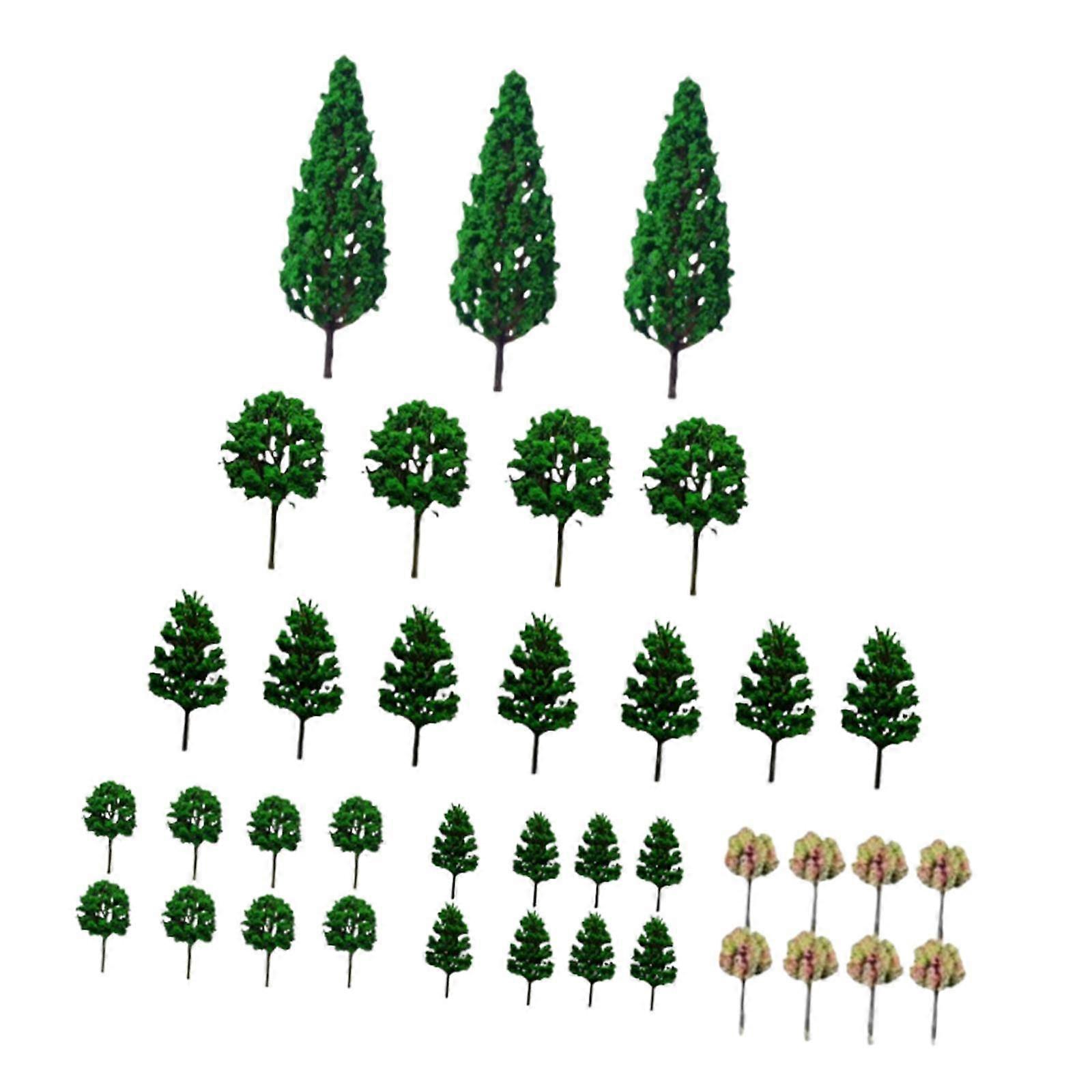 38x Model Green Trees Scenery Layout Layout DIY Crafts Micro Landscape Trees