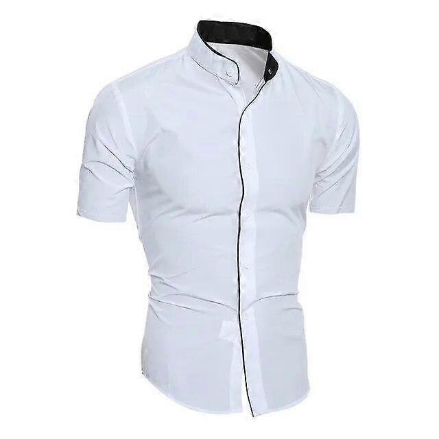 Men's Solid Color Casual Commuting Short Sleeved Shirt
